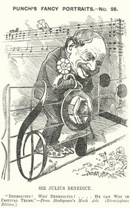 Caricatura de Punch: Sir Julius Benedict, compositor y director de orquesta alemán (grabado) de Edward Linley (after) Sambourne