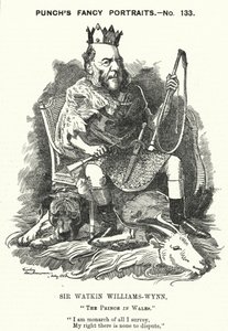 Caricatura de Punch: Sir Watkin Williams-Wynn, 6º Baronet, político conservador galés (grabado) de Edward Linley (after) Sambourne