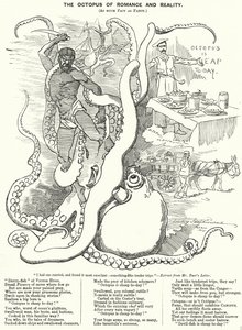 Caricatura de Punch: El pulpo del romance y la realidad (grabado) de Edward Linley (after) Sambourne
