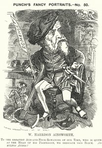 Caricatura de Punch: William Harrison Ainsworth, novelista histórico inglés (grabado) de Edward Linley (after) Sambourne