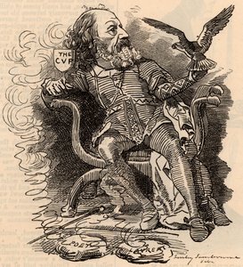 Caricatura de Alfred Tennyson (1809-1893) poeta inglés de Edward Linley Sambourne