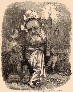 Caricatura de Wilkie Collins (1824-1889) novelista de Edward Linley Sambourne