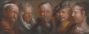 Estudios de cinco cabezas según Rembrandt de Edward Luttrell