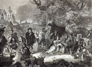 Campos de Highgate durante el Gran Incendio de Londres en 1666 de Edward Matthew Ward