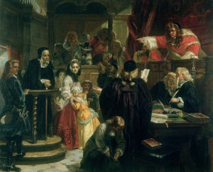 El juez Jeffries (1648-89) insultando a Richard Baxter (1615-91) en su juicio