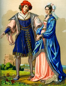Una noble pareja francesa a finales del siglo XV, 1849
