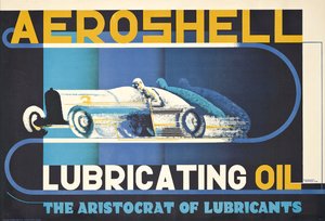 Cartel publicitario del aceite lubricante Aeroshell