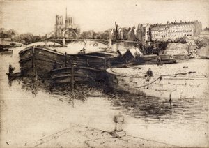 Vista de Notre Dame desde el Sena (grabado) de Edward Millington Synge