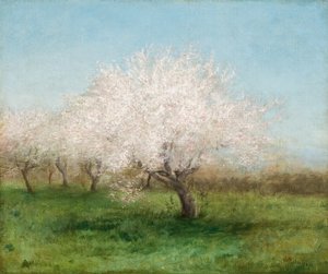 Manzanos en un prado 1890 (Óleo sobre lienzo) de Edward Mitchell Bannister