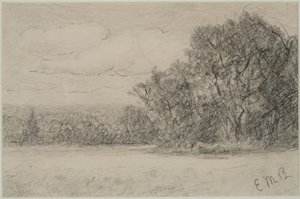Landscape (#1) c. 1880s (grafito sobre papel) de Edward Mitchell Bannister