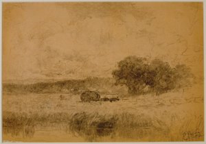 Landscape, Woods (#13) c. 1880 (grafito sobre papel)