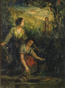 The Drinking Pool (tres mujeres en el agua) de Edward Mitchell Bannister