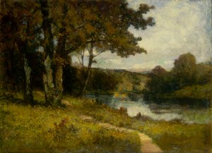 Paisaje sin título, árboles cerca del río, 1891