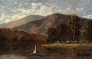 Barco de vela sin título en el río, 1876 de Edward Mitchell Bannister