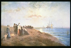 Embarque de los peregrinos de Edward Moran