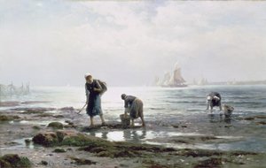 Recolectores de ostras, 1883 de Edward Moran