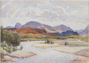 On the Spey (lápiz y acuarela sobre papel) de Edward Mossforth Neatby