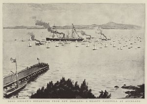 La partida de Lord Onslow de Nueva Zelanda, una despedida cordial en Auckland de Edward Payton