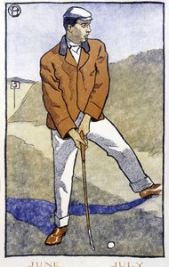 Jugador de golf - en "Calendario de Golf" por Edward Penfield de Edward Penfield
