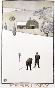 Golf en la nieve - en “Golf Calendar” por Edward Penfield de Edward Penfield