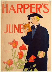 Graduado con birrete y toga, June Harper