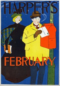 Ciencia. Comunicación. Correo. La carta de San Valentín, cartel de Penfield para la revista Harper