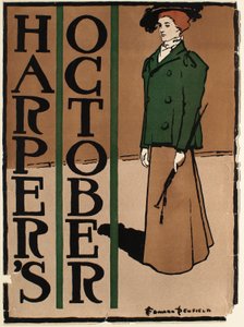 Mujer con traje verde y marrón, Harper