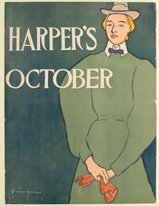 Mujer con vestido verde, octubre, Harper