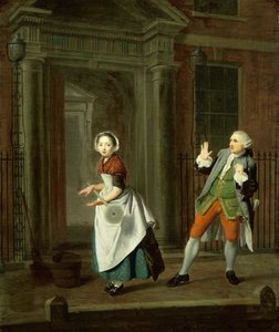 Una sirvienta bien vestida gira su trapeador de Edward Penny
