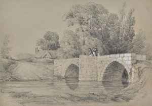 Paisaje de un puente con figuras de Edward Pretty