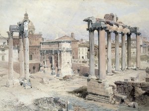 El Foro, Roma (lápiz y acuarela sobre papel) de Edward Pritchett