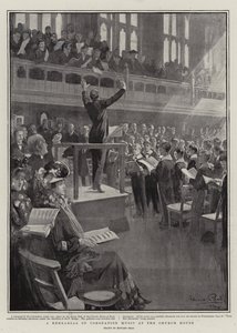 Ensayo de la música de coronación en la Casa de la Iglesia