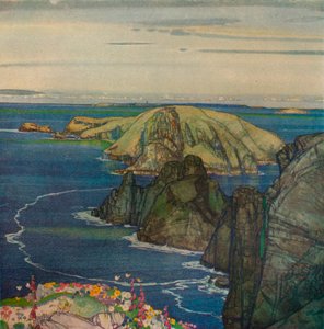 La isla de Brecqhou, frente a Sark, c. 1921 de Edward Reginald Frampton