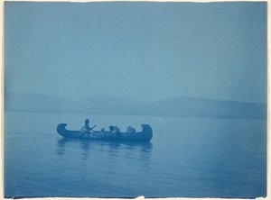 Cruzar el lago-Kutenai de Edward S. Curtis