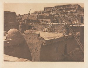 Cartera XVII, Lámina 609: Las casas adosadas de Zuñi de Edward S. Curtis