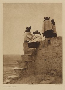 Observando a los bailarines de Edward S. Curtis