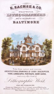 E. Sachse und Co., Litógrafos Prácticos, 104 S. Charles St., Baltimore