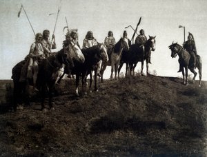 Indios americanos: guerrero apsaroke a caballo de Edward Sheriff Curtis