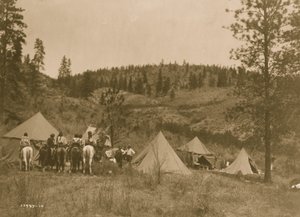 Campamento del autor entre los Spokan 1910 (foto) de Edward Sheriff Curtis