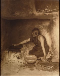 El fabricante de piki, Hopi de Edward Sheriff Curtis