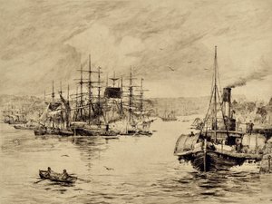 The Tyne: At Shields, c.1880 (grabado) de Edward Slocombe