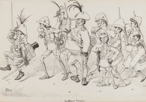 Dan Leons Light Horse, incluyendo caricaturas de Henry Irving, Beerbohm Tree, R.B., W.S. Penley, Forbes Robertson, y E.P., para Punch, noviembre de 1902 de Edward Tennyson Reed