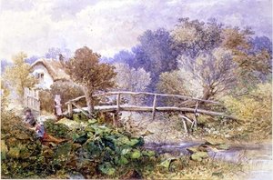 En el arroyo Tapsy, Herefordshire (acuarela) de Edward Turner