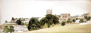 Vista del castillo de Richmond, Yorkshire, c.1860