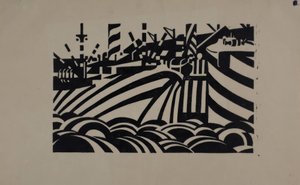 Escena del muelle de Edward Wadsworth