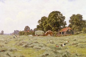 Haciendo Heno en Fittleworth, Sussex de Edward Wilkins Waite