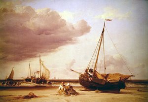 Escena de playa de Edward William Cooke