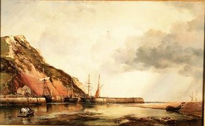 Puerto de Axmouth, Devon - Marea baja de Edward William Cooke