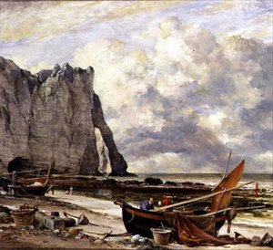 Etretat, playa con arco de Edward William Cooke
