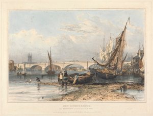 New London Bridge desde Billingsgate (bajamar) de Edward William Cooke